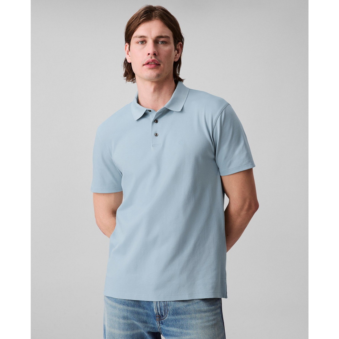 'Regular-Fit Smooth Cotton Monogram Logo Polo Shirt' pour Hommes