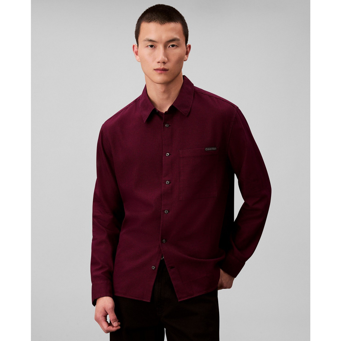 'Classic-Fit Yarn-Dyed Houndstooth Shirt' pour Hommes