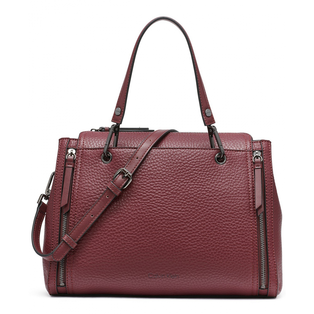 'Garnet Triple Compartment Top Zipper Satchel' pour Femmes
