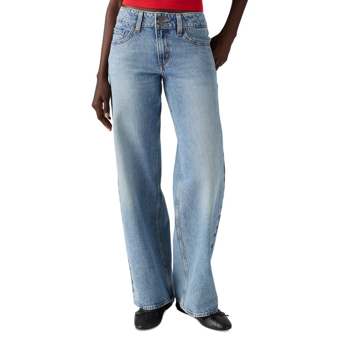 'Super-Low Double-Button Relaxed-Fit Denim Jeans' pour Femmes