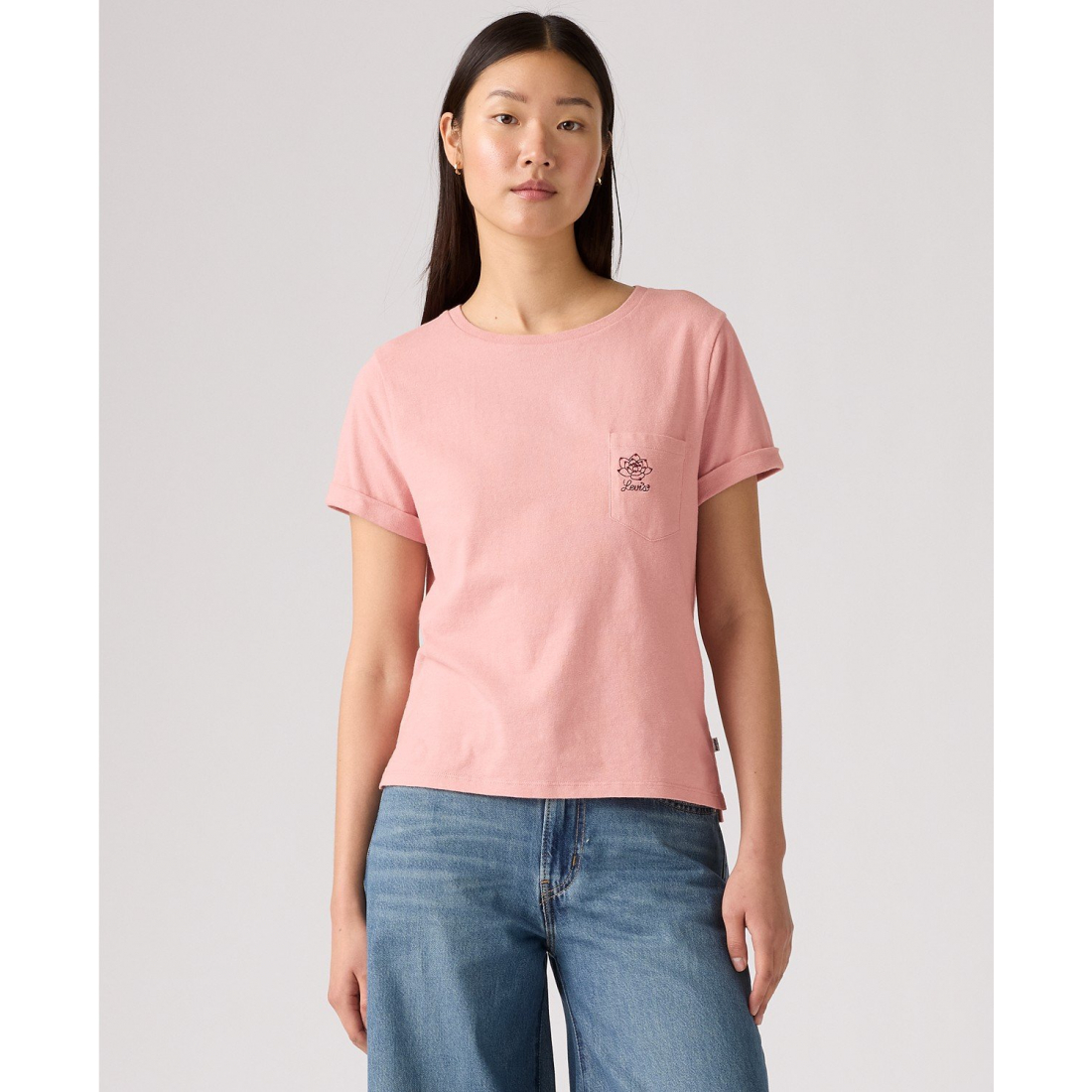 'Margot Cotton Embroidered-Trim T-Shirt' pour Femmes