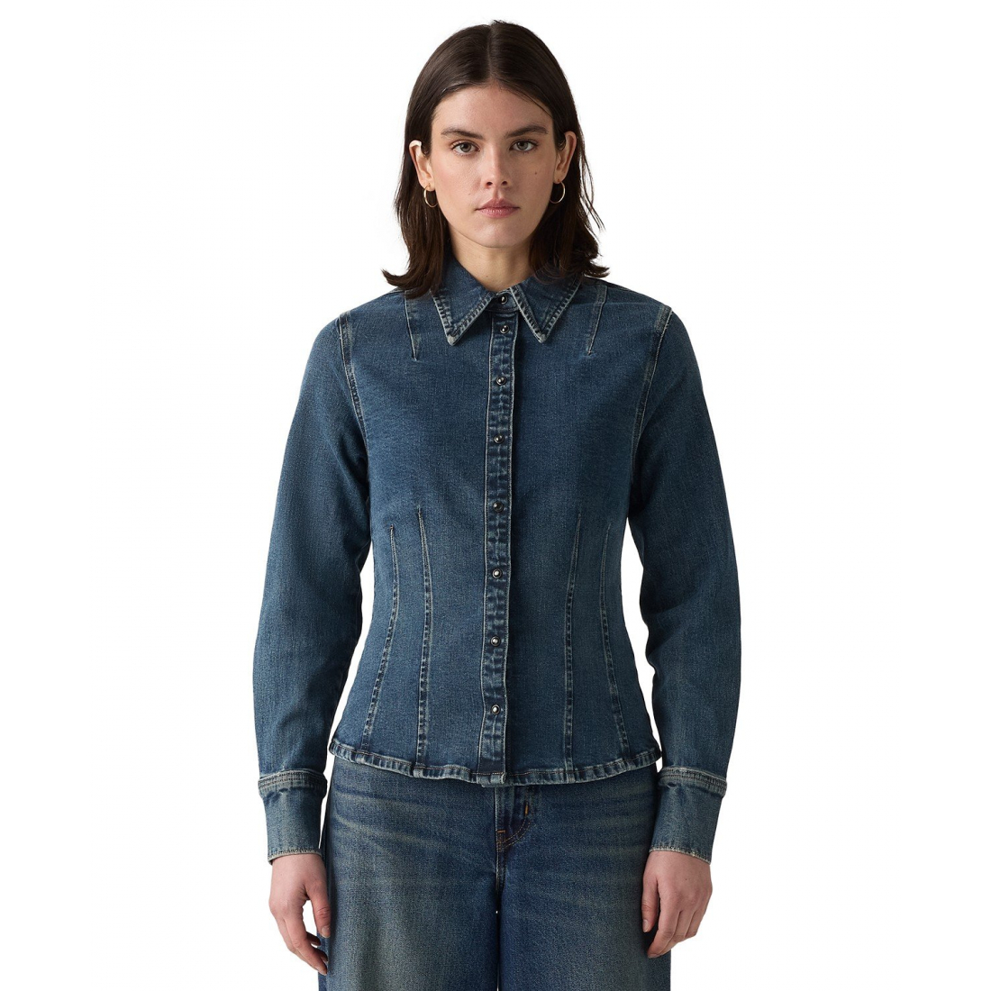 'Premium Long Sleeve Shaped Shirt' pour Femmes