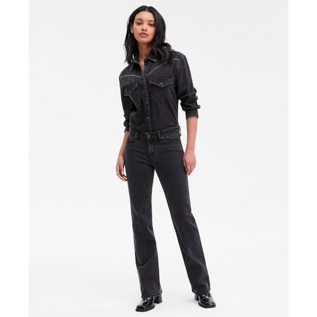 'Super-Low Studded Bootcut Jeans' pour Femmes