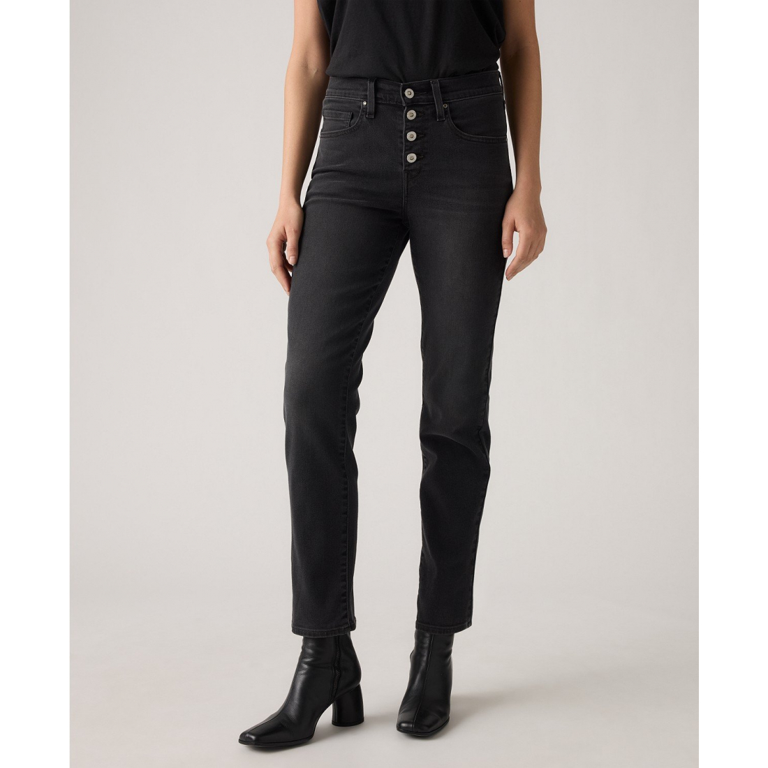 Women's '724 High Rise Rhinestone Button Fly Straight Leg Jeans'