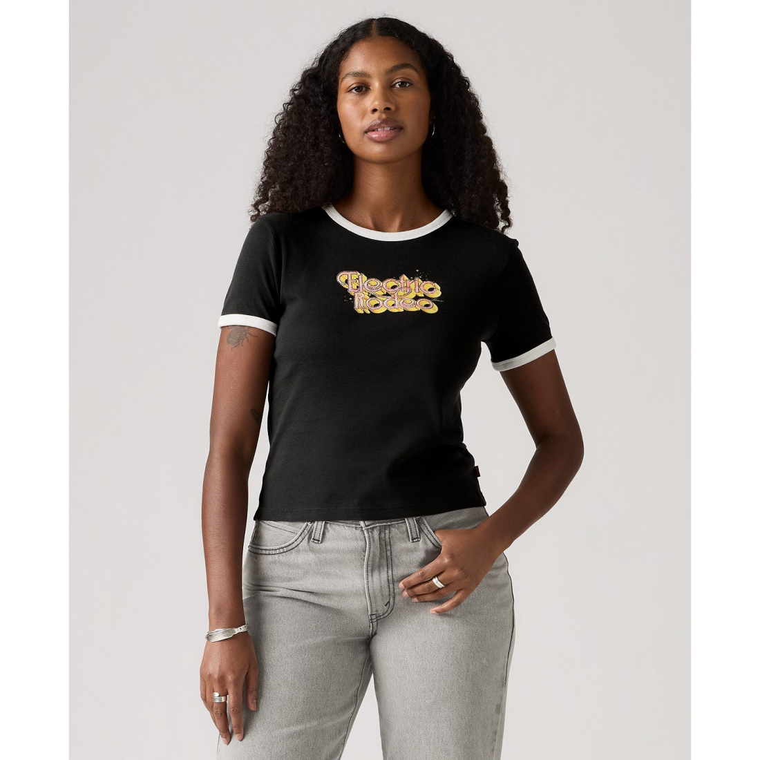 'Graphic Ringer Rickie T-Shirt' pour Femmes