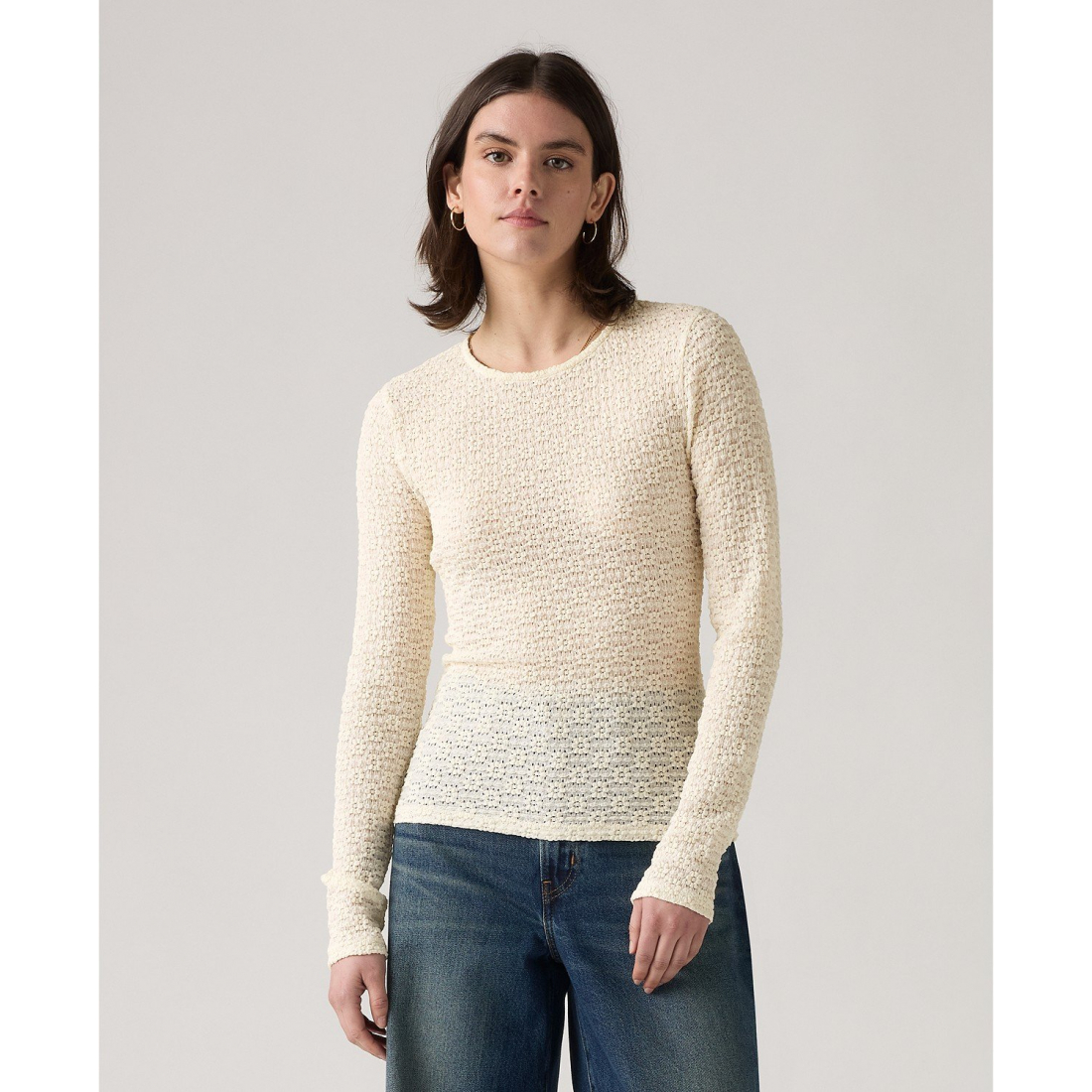 'Premium Anika Crewneck Long Sleeve Top' pour Femmes