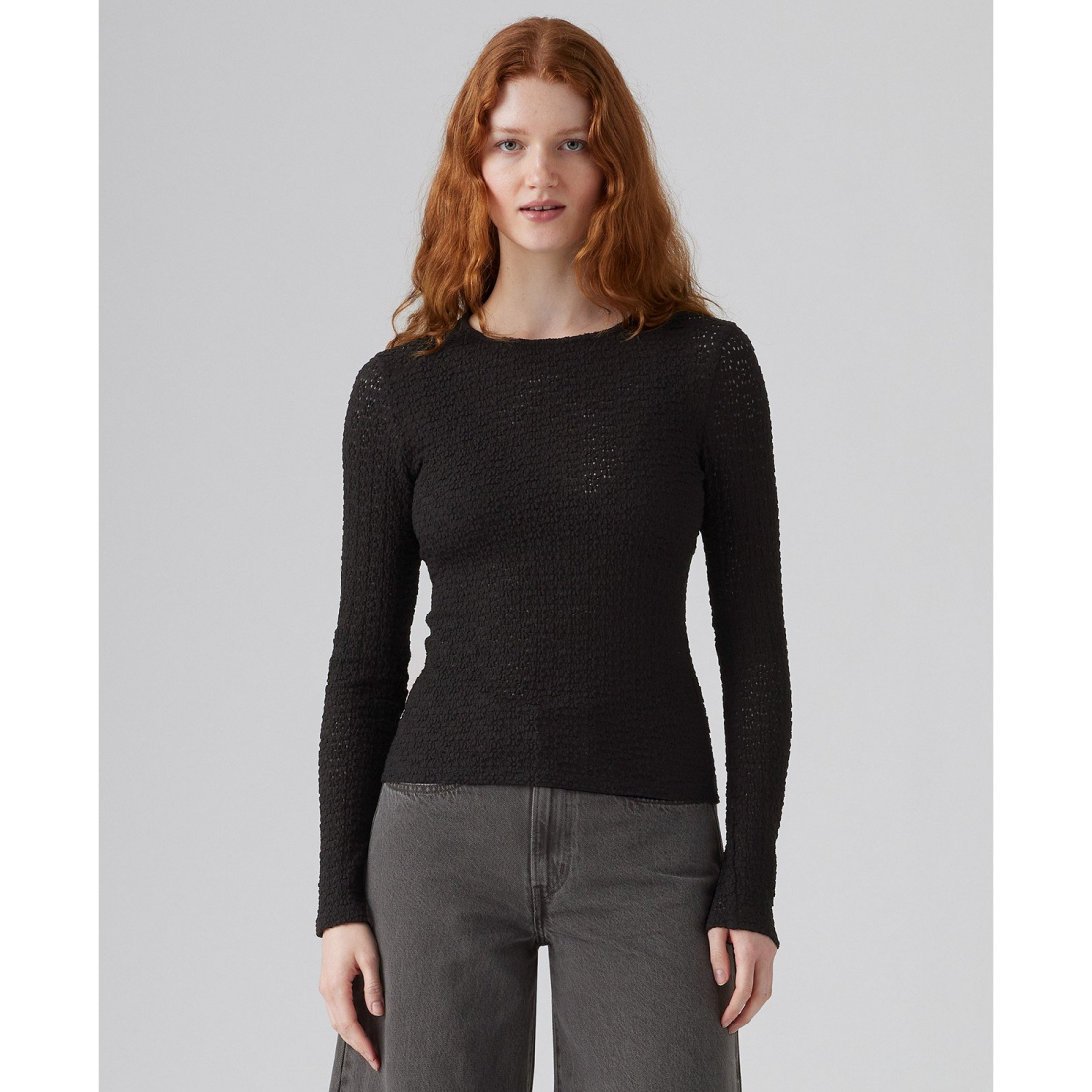 'Premium Anika Crewneck Long Sleeve Top' pour Femmes