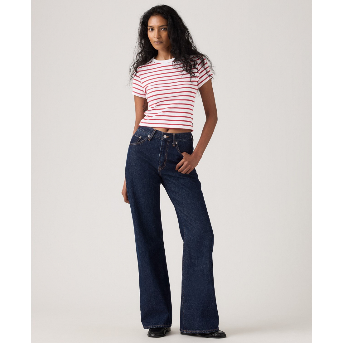 'Women's' Middy Loose Mid Rise Bootcut Jeans' pour Femmes
