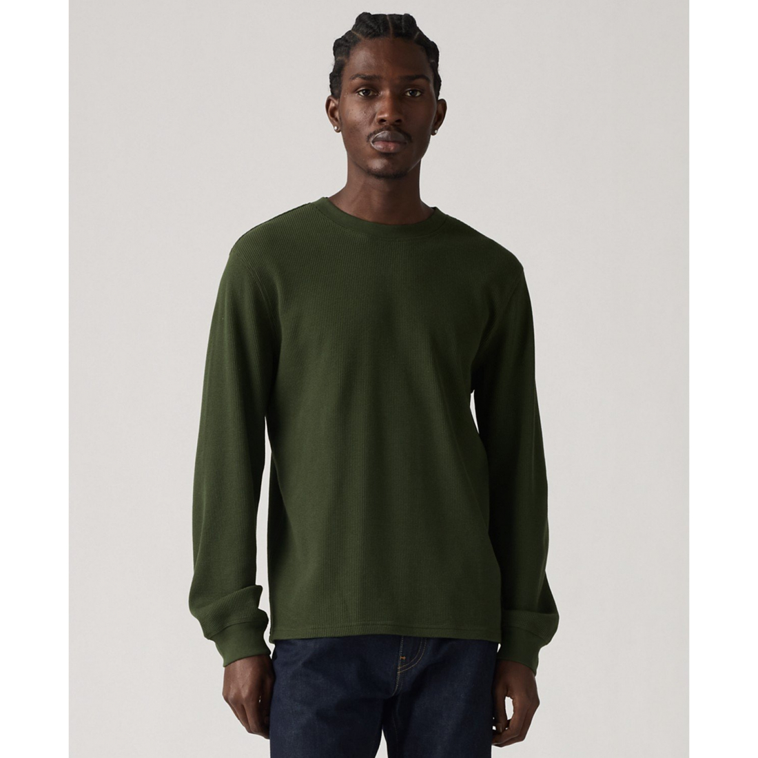 'Waffle Knit Thermal Long Sleeve T-Shirt' pour Hommes