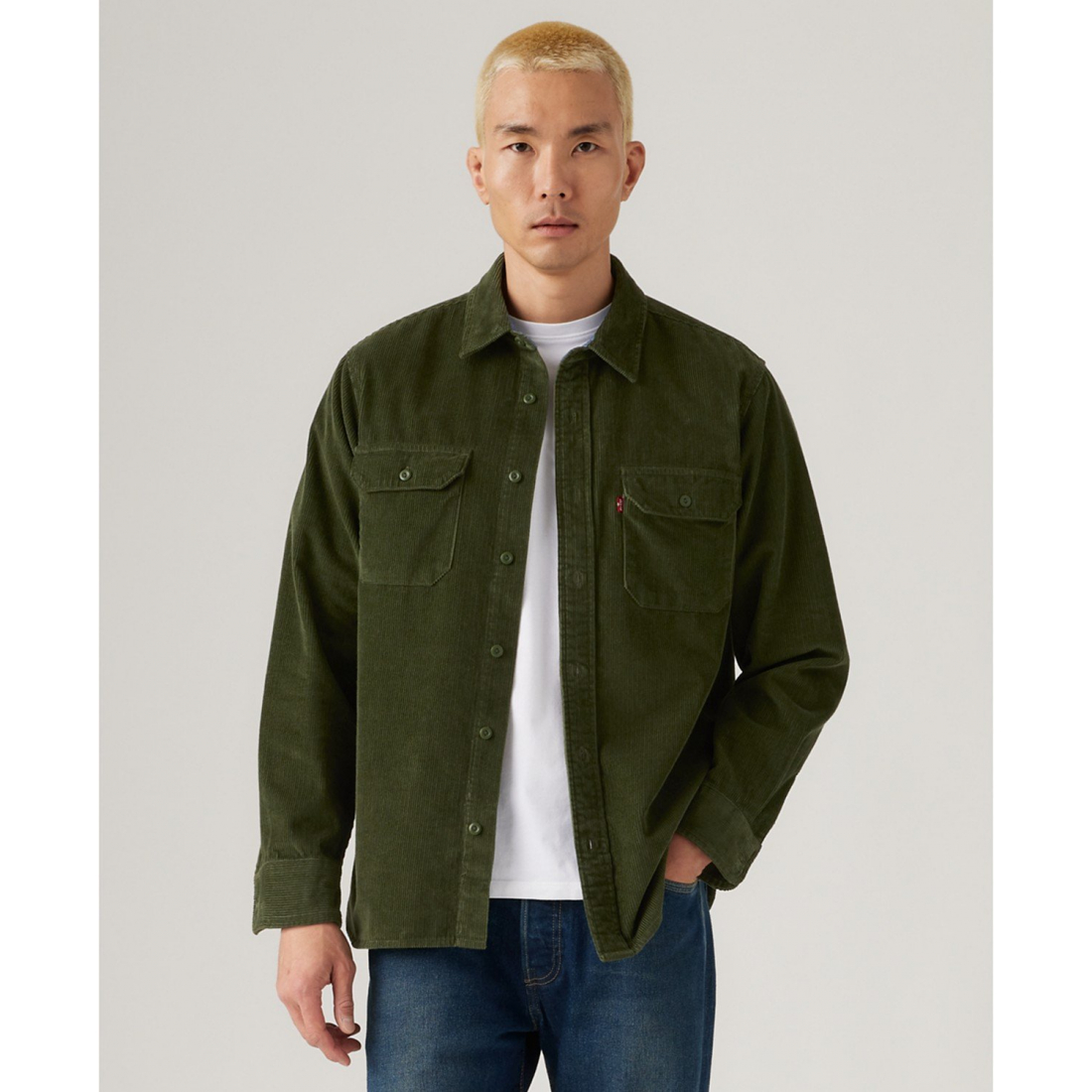 Men's 'Relaxed-Fit Long-Sleeve Button-Front Worker Shirt'