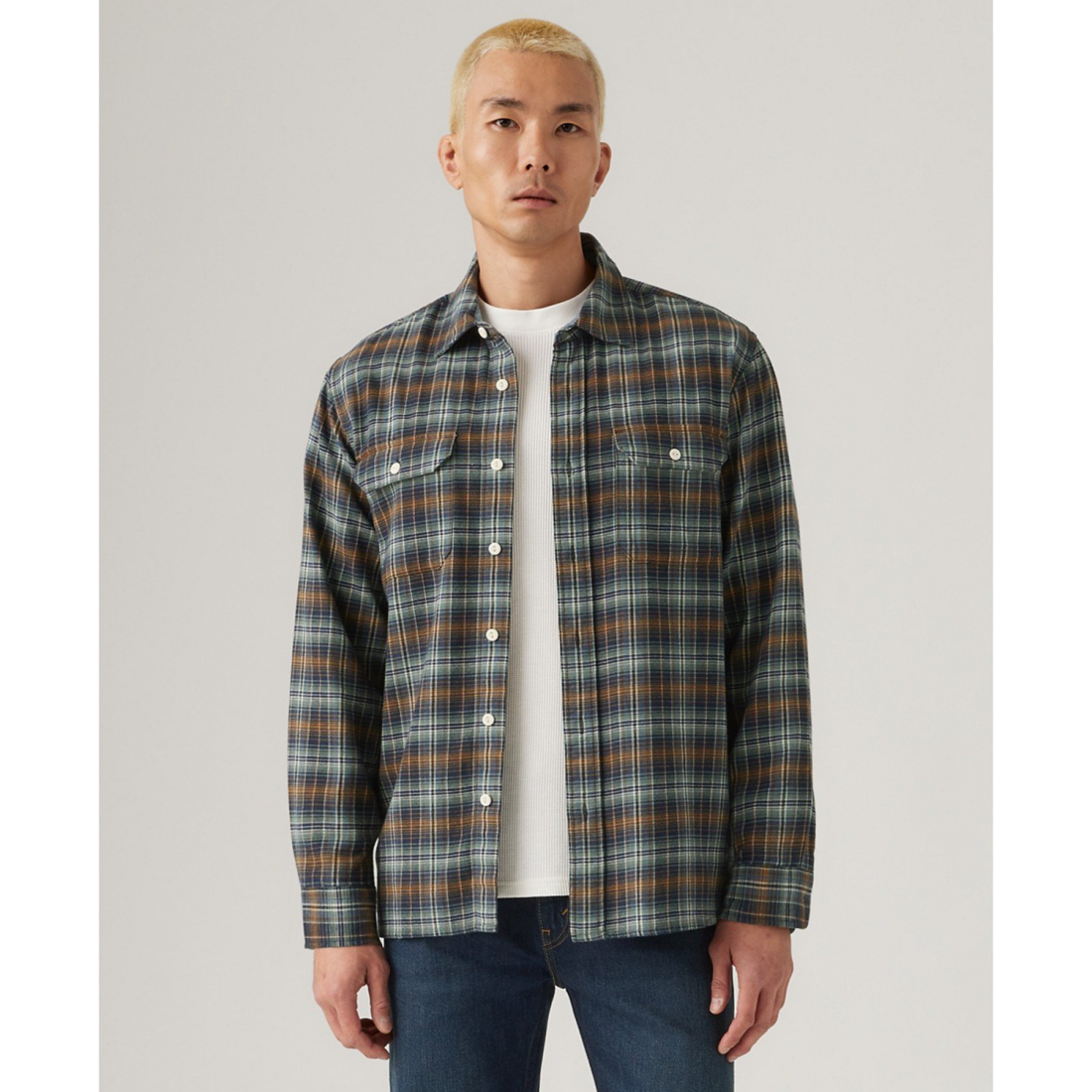 Men's 'Relaxed-Fit Long-Sleeve Button-Front Worker Shirt'