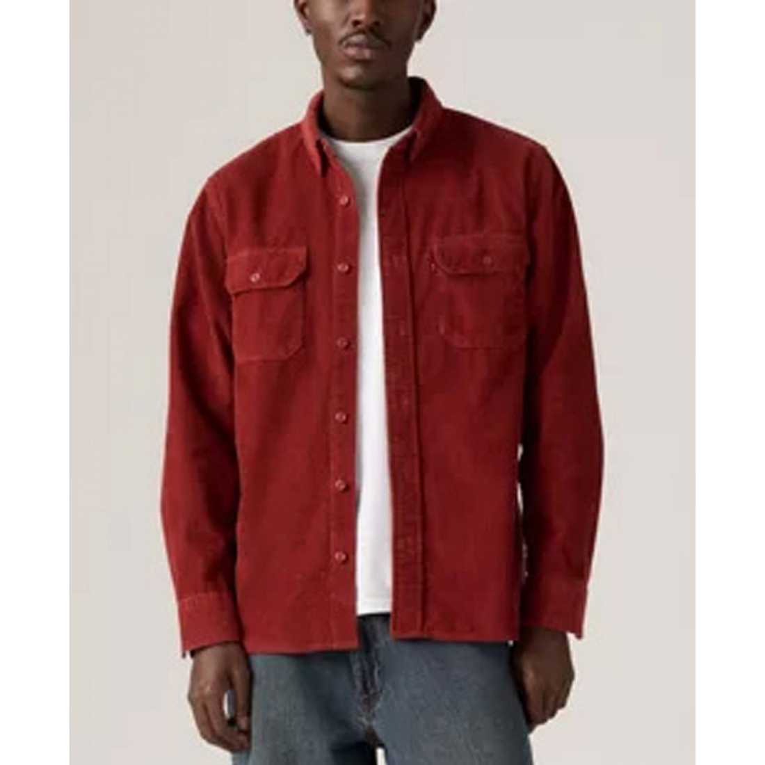 Men's 'Relaxed-Fit Long-Sleeve Button-Front Worker Shirt'