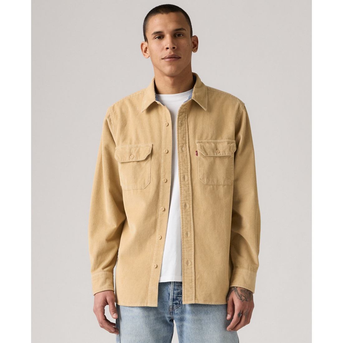 Men's 'Relaxed-Fit Long-Sleeve Button-Front Worker Shirt'