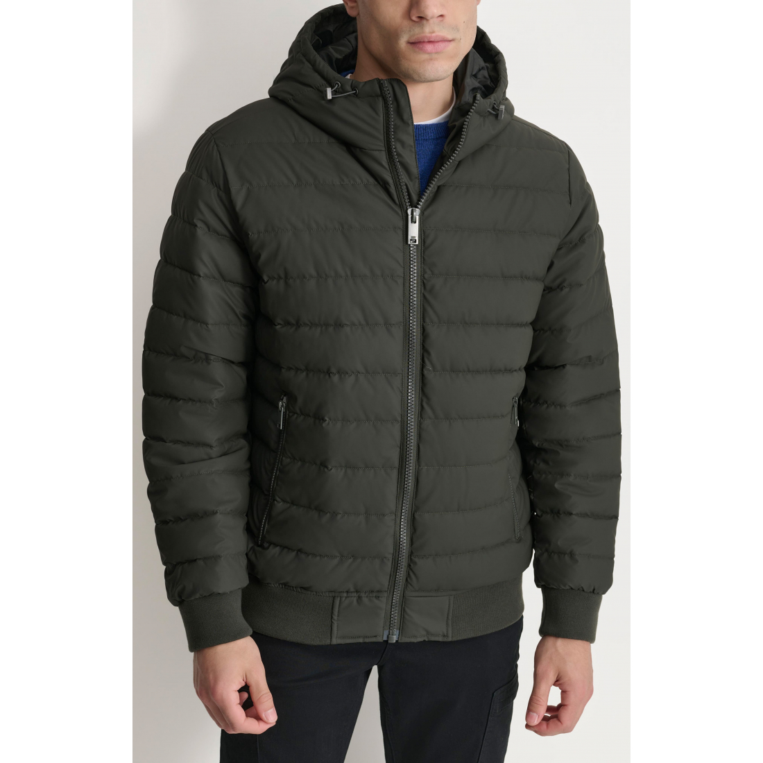 'Rubberized Front Zip' Pufferjacke für Herren