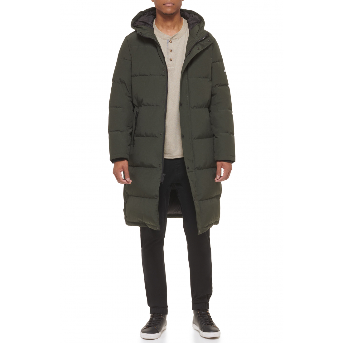 'Zip Front Longline' Pufferjacke für Herren