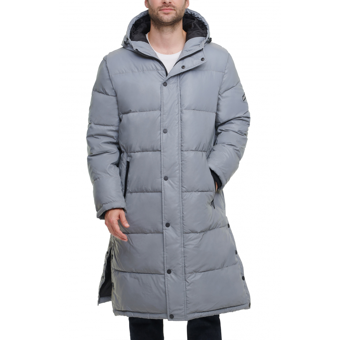 'Zip Front Longline' Pufferjacke für Herren