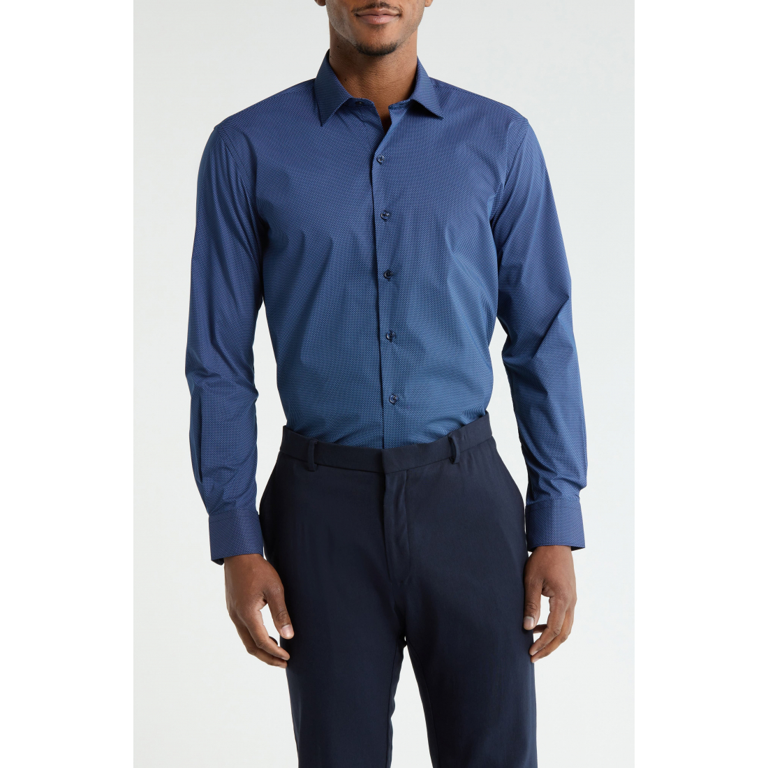 Chemise 'Slim Fit Mini Dot Print Stretch Dress' pour Hommes