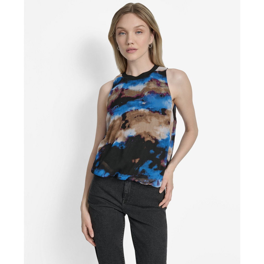Haut sans manches 'Printed Bubble-Hem' pour Femmes