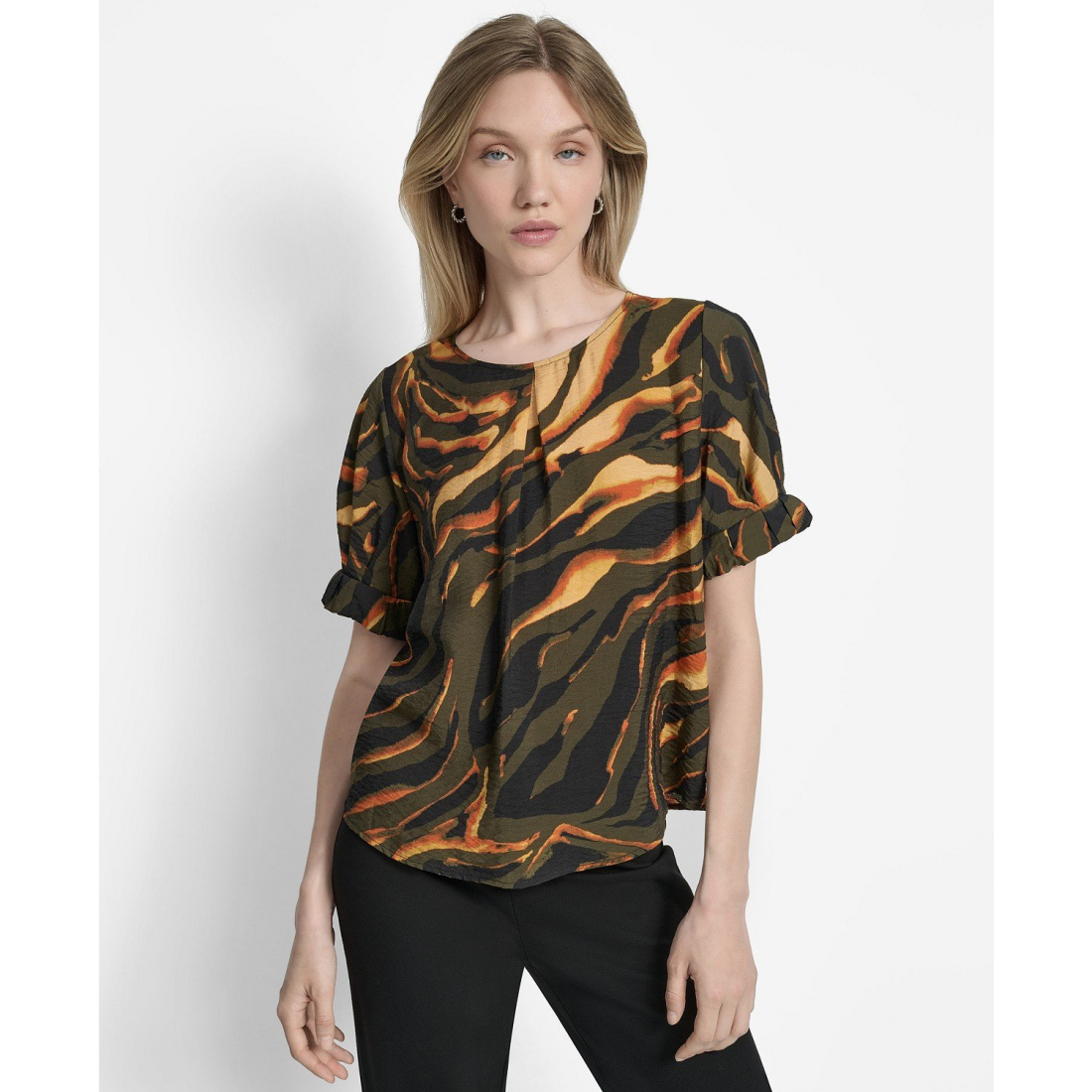 Blouse à manches courtes 'Printed Voile' pour Femmes