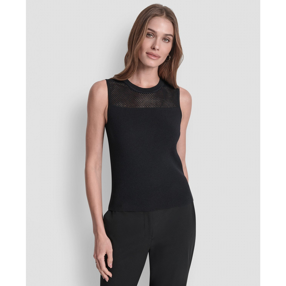 Top à manches courtes 'Mesh Yoke' pour Femmes