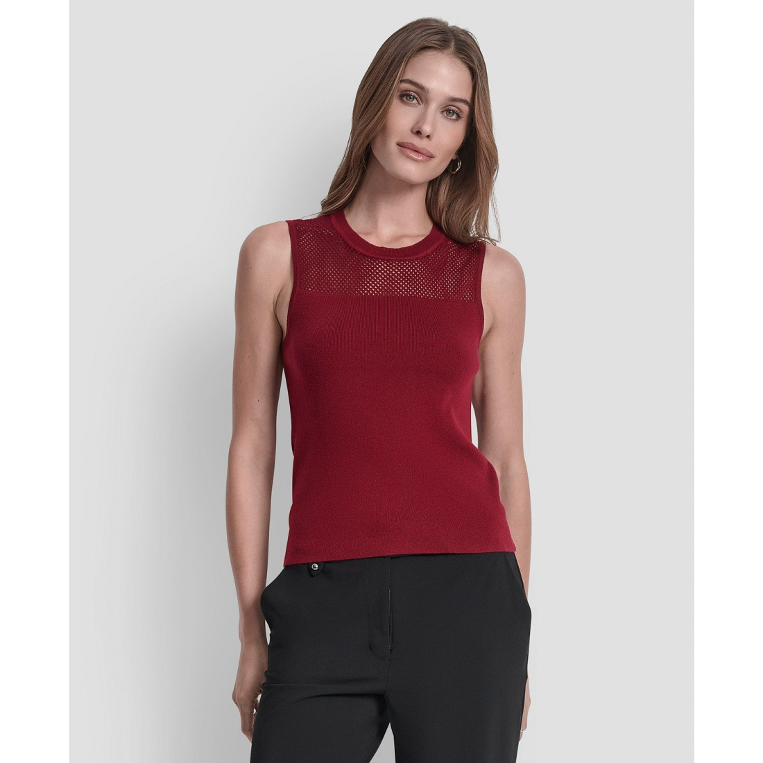 Top à manches courtes 'Mesh Yoke' pour Femmes