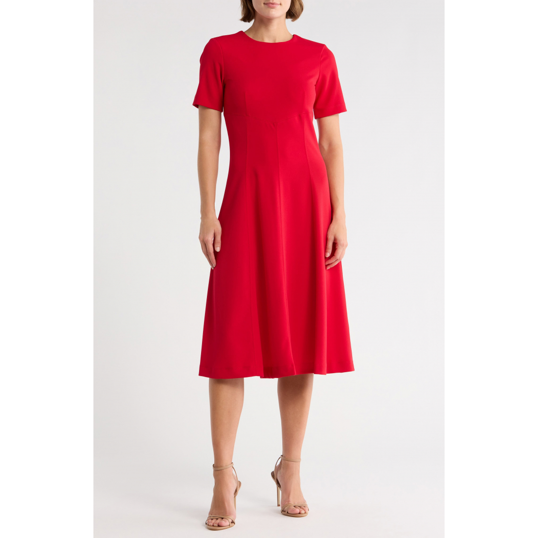 Robe ajustée et évasée 'Jewel Neck' pour Femmes