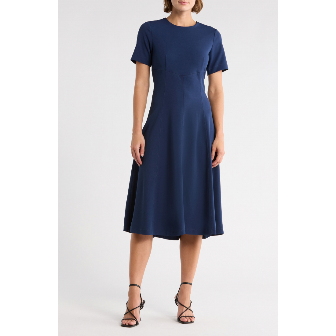 Robe ajustée et évasée 'Jewel Neck' pour Femmes