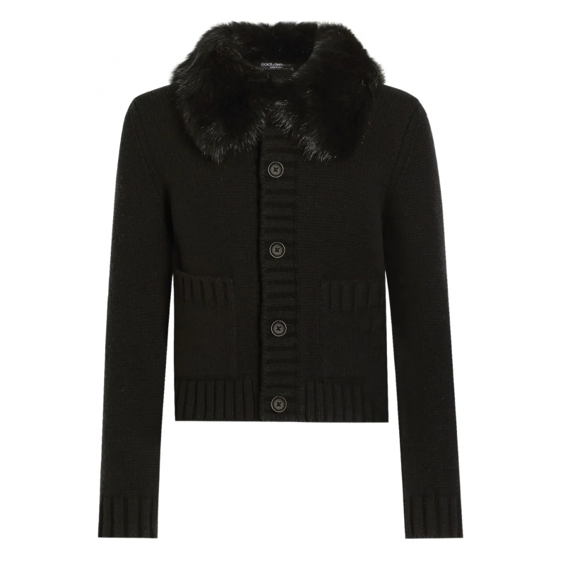 Men's 'Faux-Fur-Collar Buttoned-Up' Cardigan