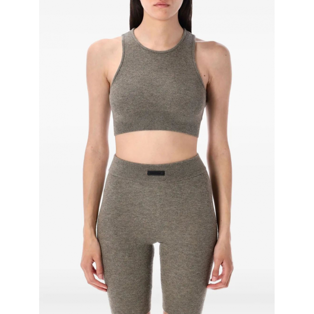 'Crew-Neck Ribbed' Top für Damen