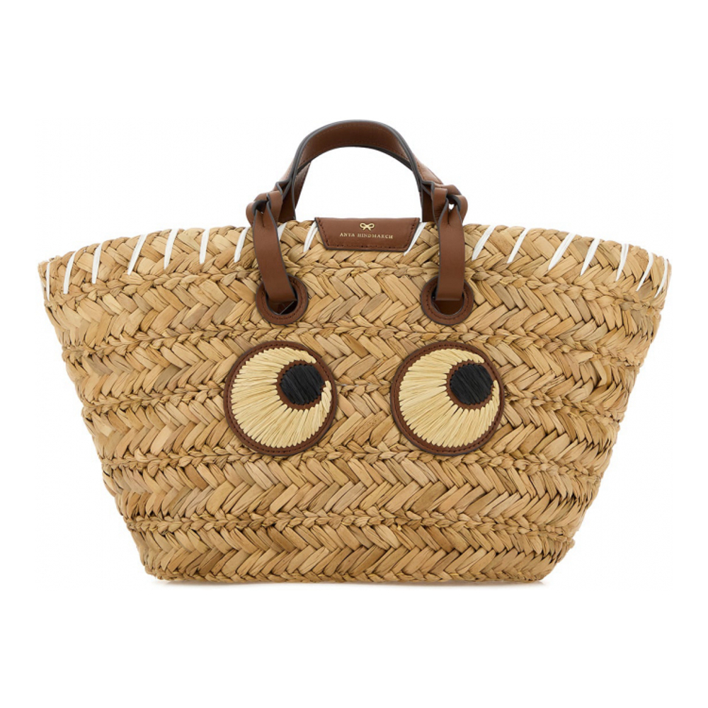 Women's 'Raffia Small Paper Eyes' Shopping Bag