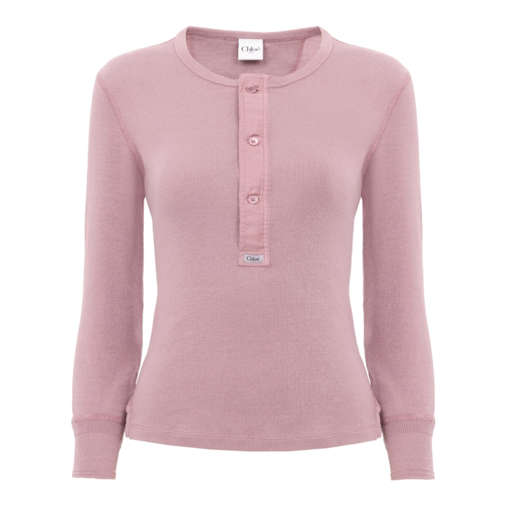 Women's 'Fitted Henley' Long-Sleeve Polo Shirt