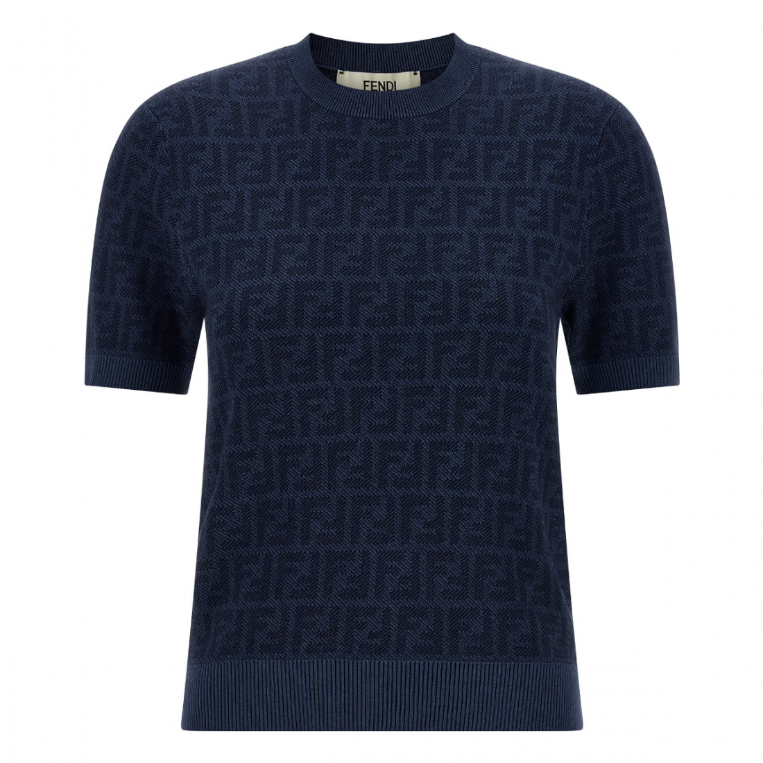 'Jacquard' Kurzarm Pullover für Damen