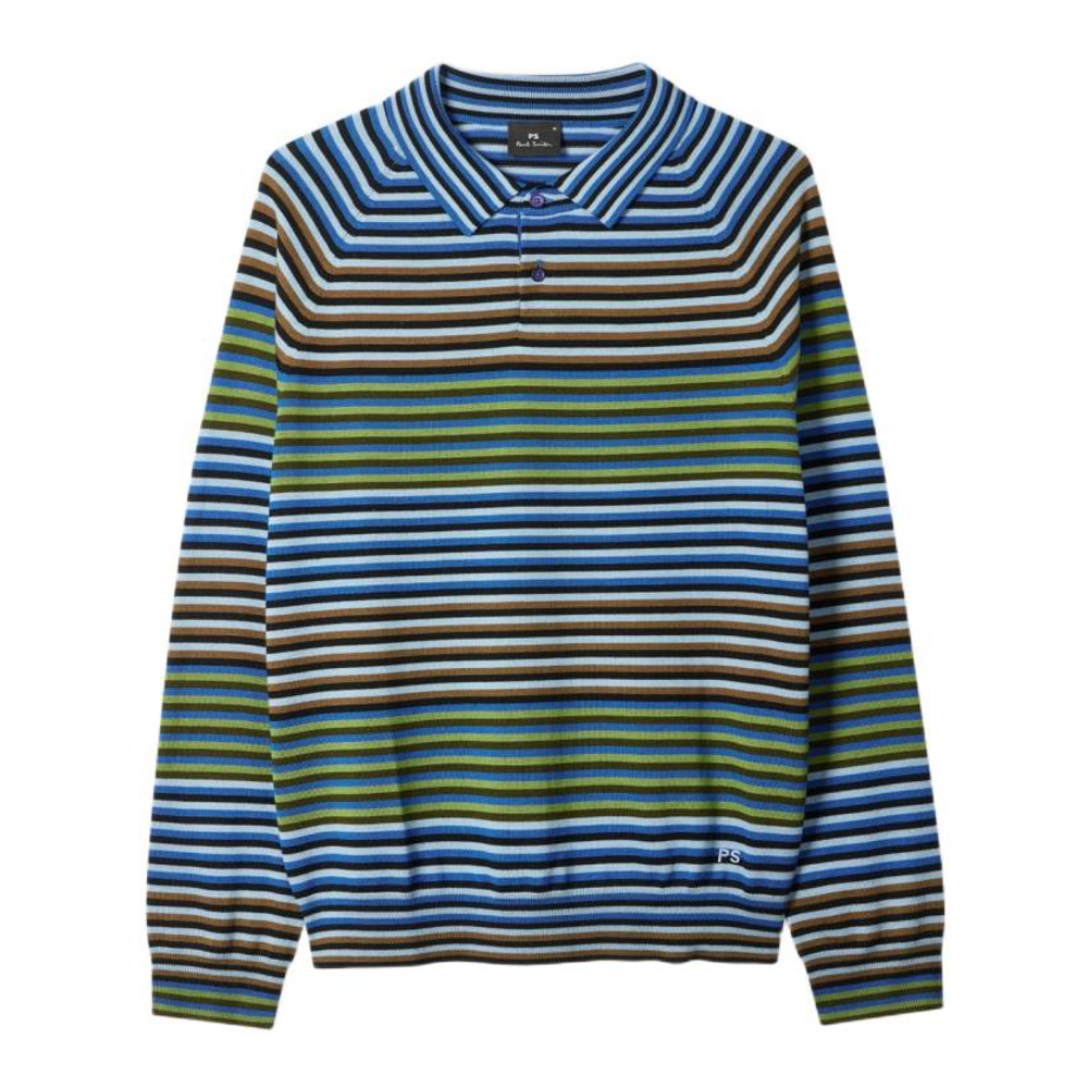 Men's 'Stripe' Long-Sleeve Polo Shirt