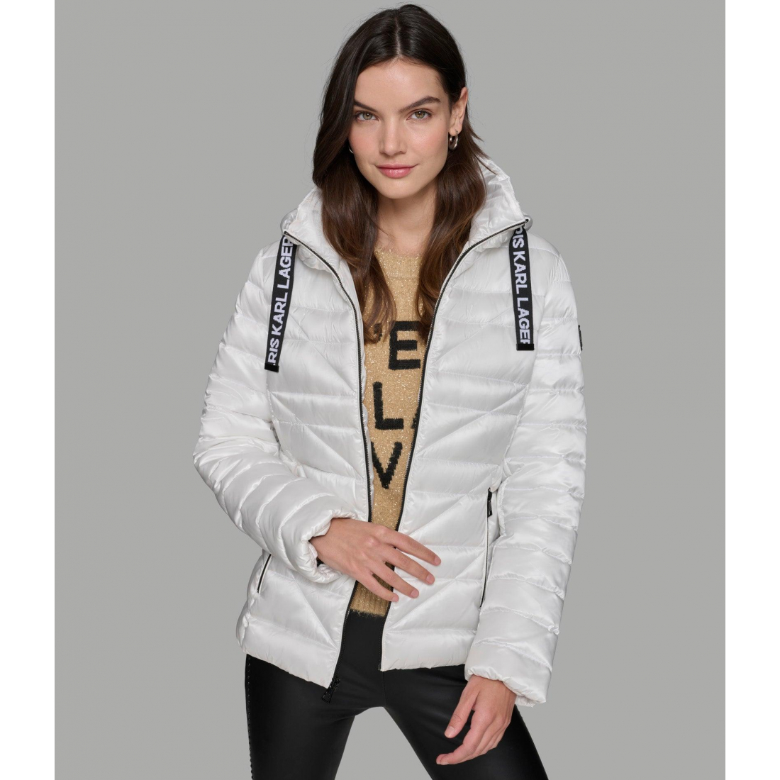 'Short Puffer Jacket With Logo' pour Femmes