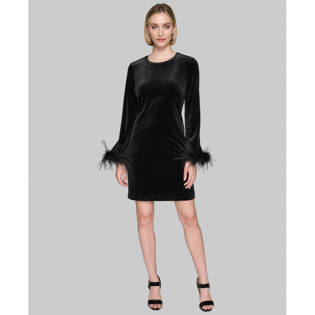 'Long Sleeve Velvet Sheath Dress' pour Femmes