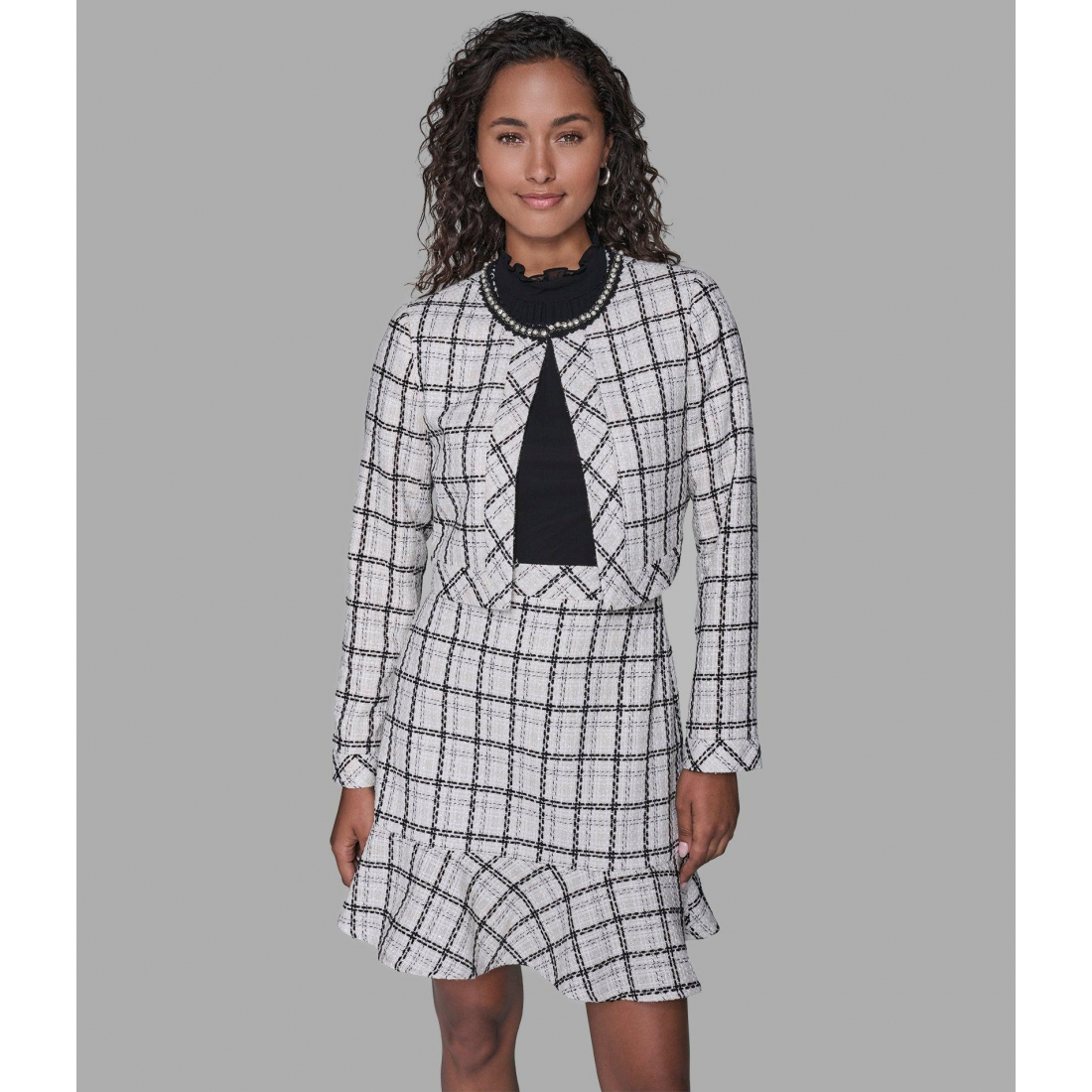 Women's 'Plaid Tweed Jacket'
