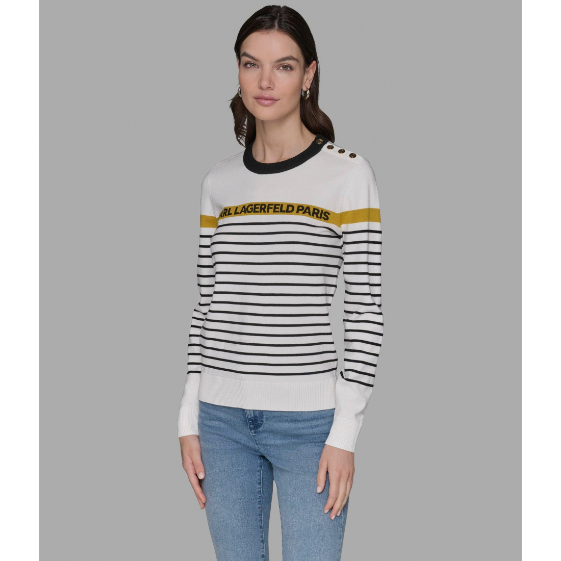 'Striped Logo Sweater' pour Femmes