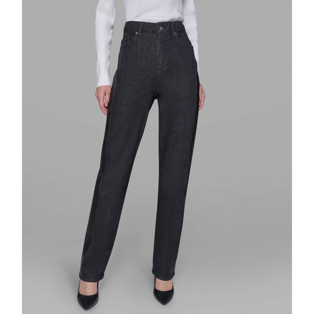 'Rhinestone Trim Jean' pour Femmes