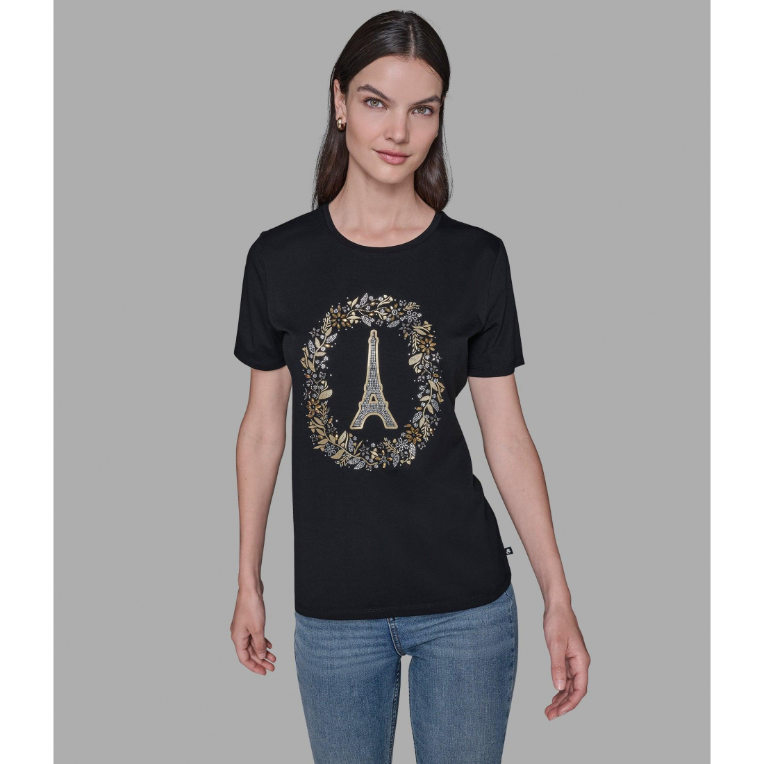 'Embellished Eiffel Tower Tee' pour Femmes