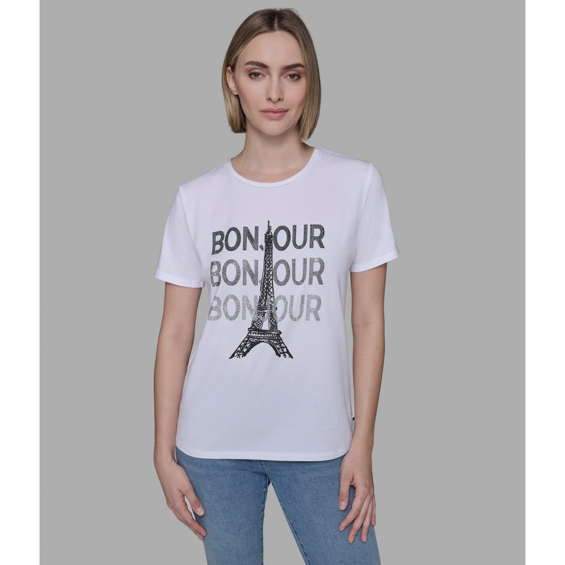 'Sequin Bonjour Tee' pour Femmes