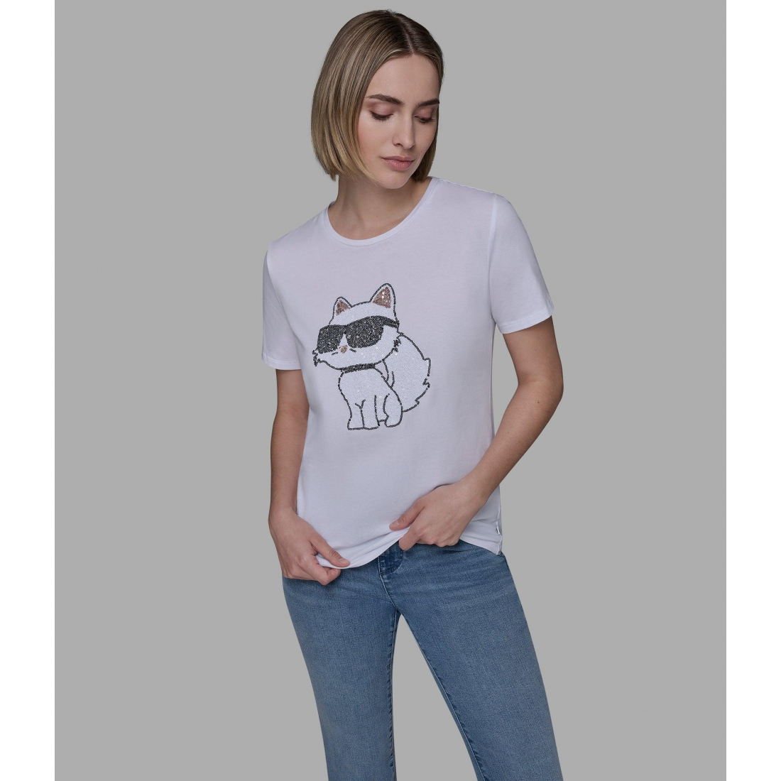 'Choupette Sequin Logo Tee' für Damen