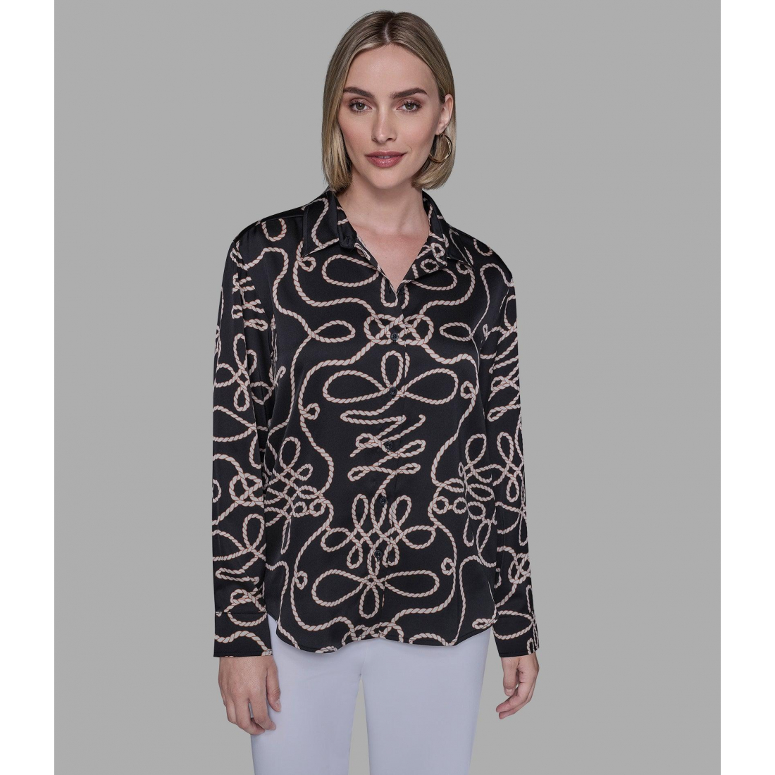 'Rope Print Soft Blouse' pour Femmes