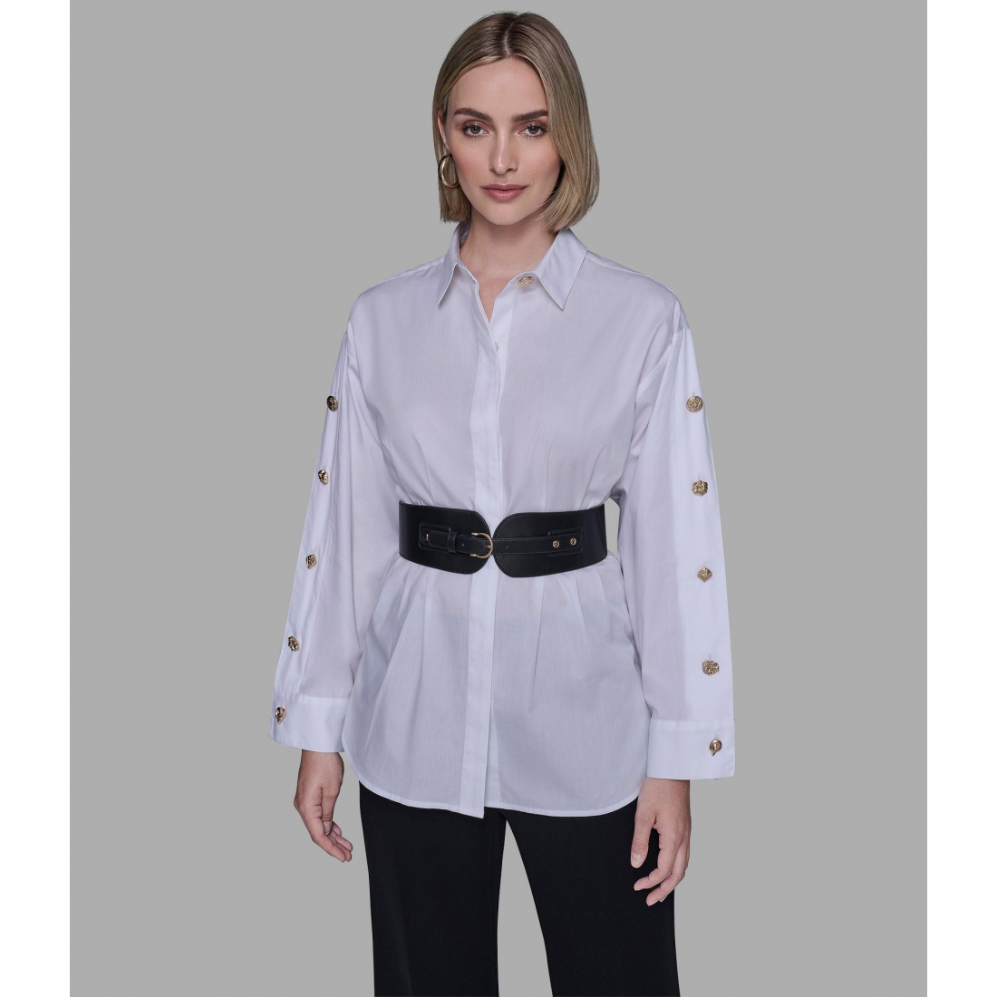 Women's 'Belted Poplin Shirt'