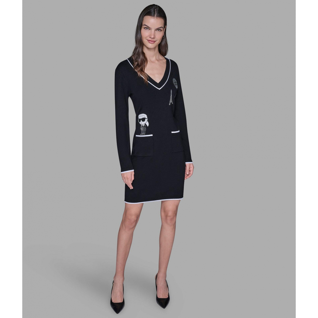 'Sweater Dress With Patch' pour Femmes
