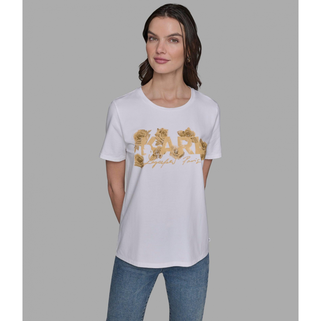 'Karl Rose Logo Tee' pour Femmes