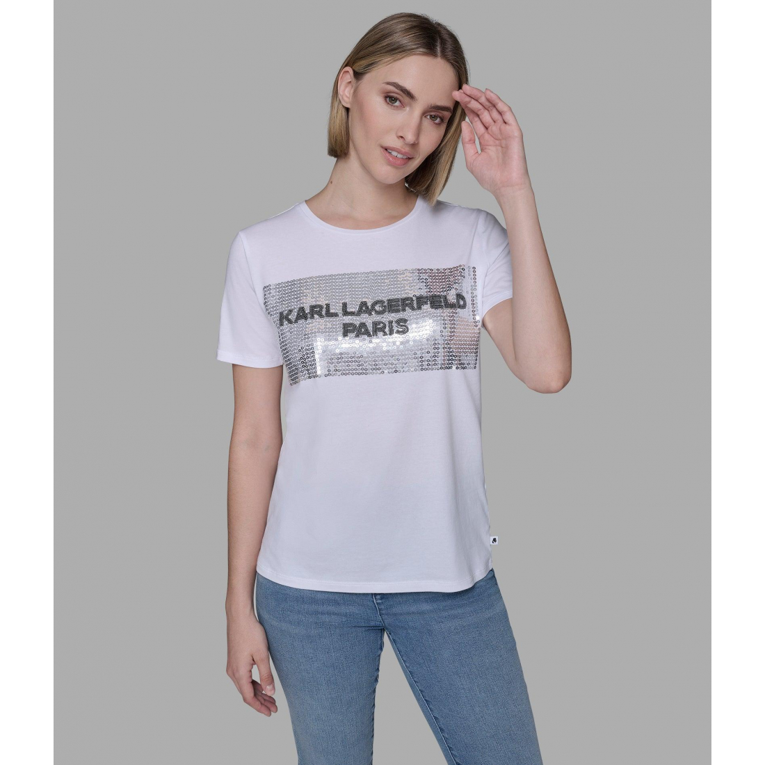 'Sequin Box Logo Tee' für Damen