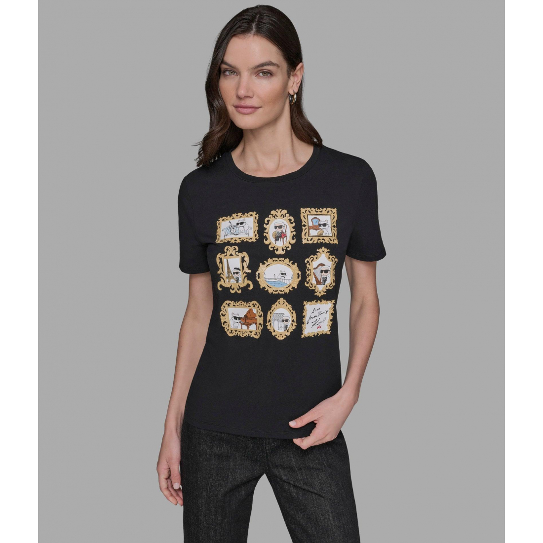 'Karl And Choupette Frame Tee' pour Femmes