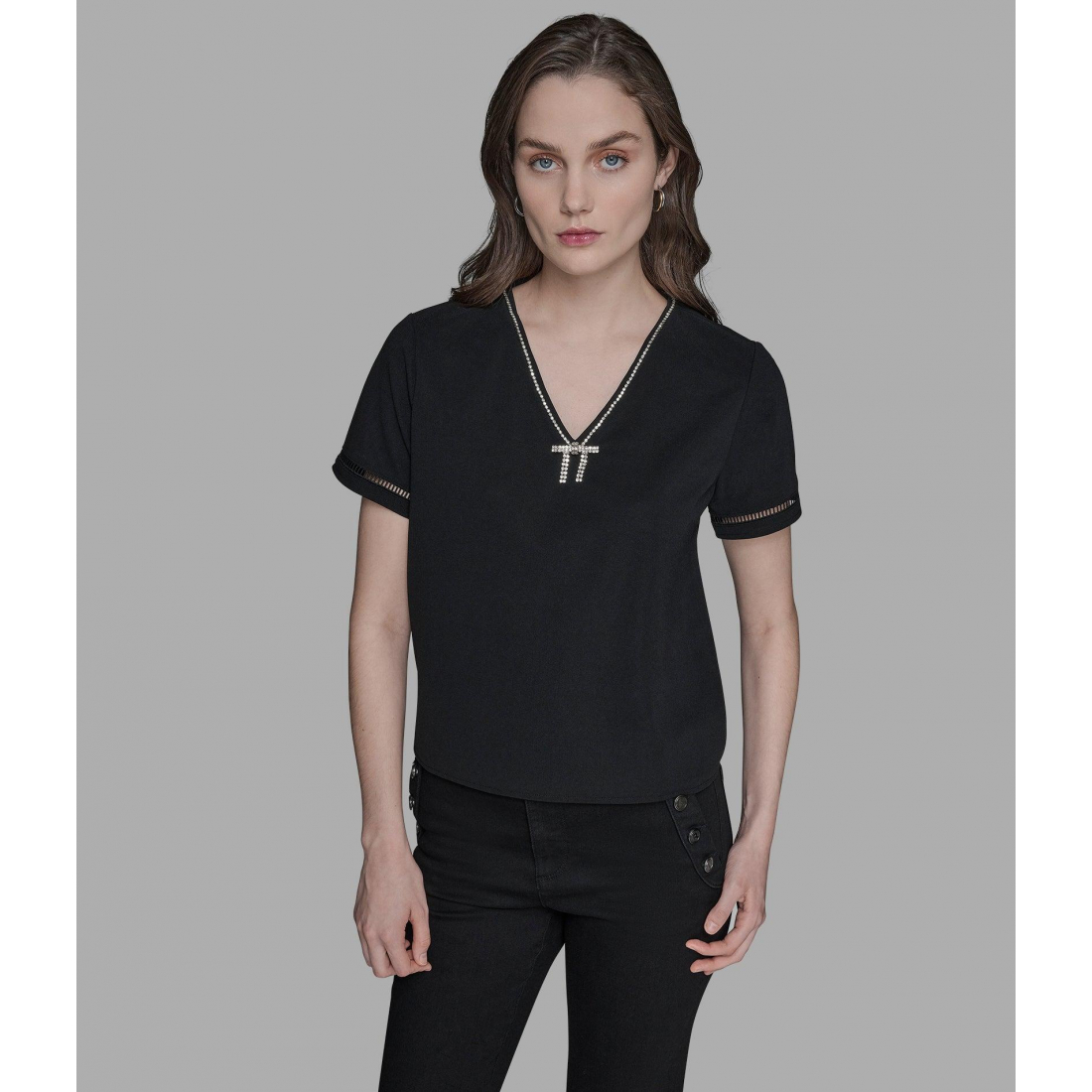 'Bow-Embellished Top' pour Femmes