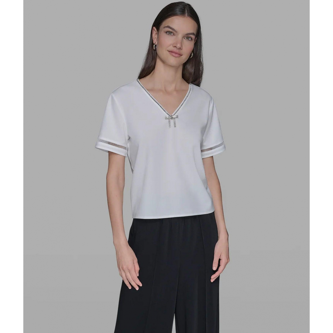 'Bow-Embellished Top' pour Femmes