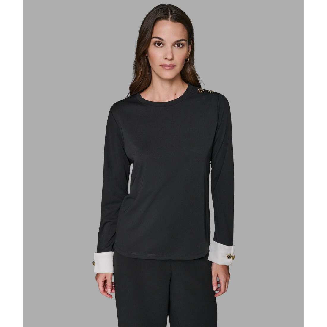 'Knit Top With Floral Buttons' für Damen